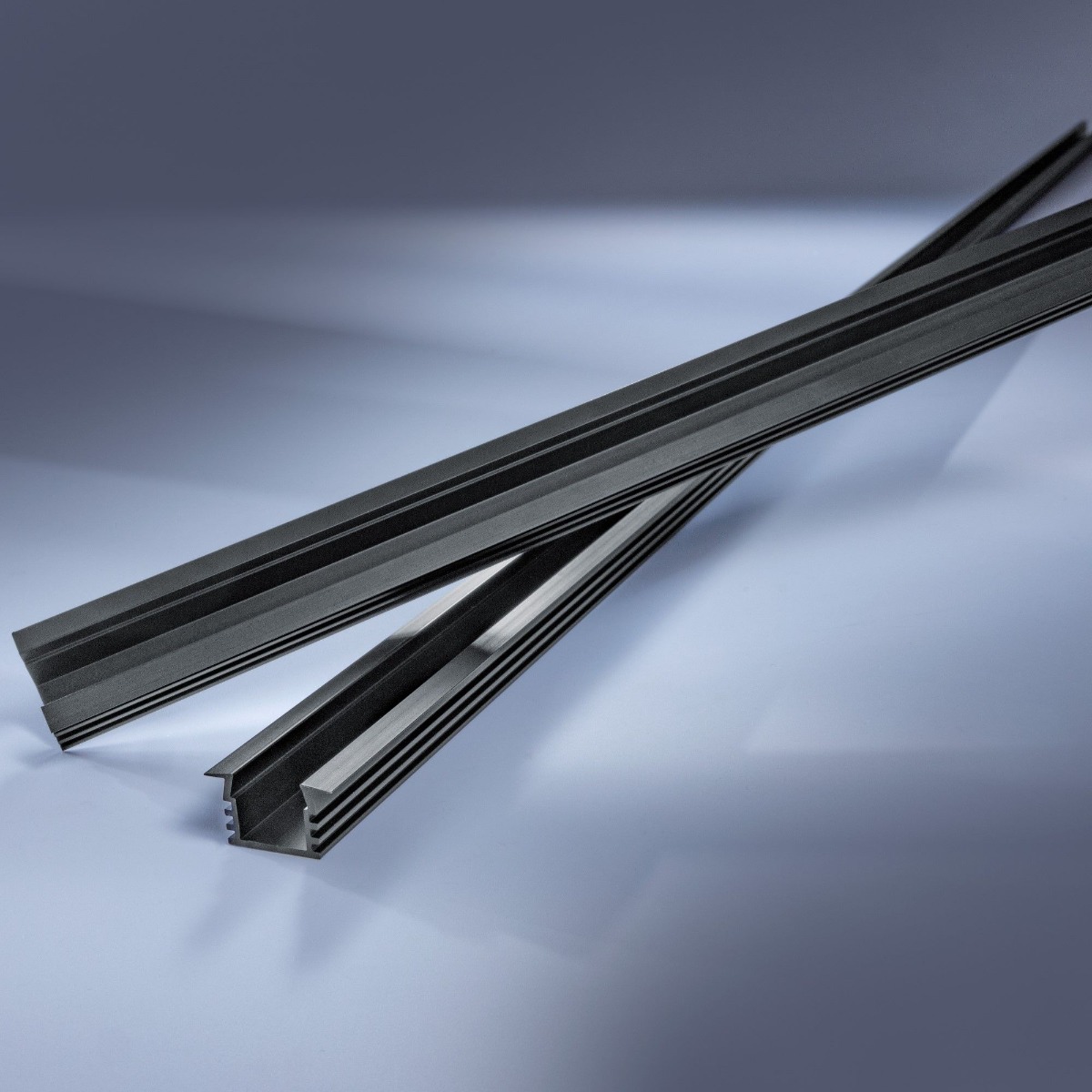 Aluminum profile Aluflex deep for recessed Flexible LED strips 40.15" black anodised