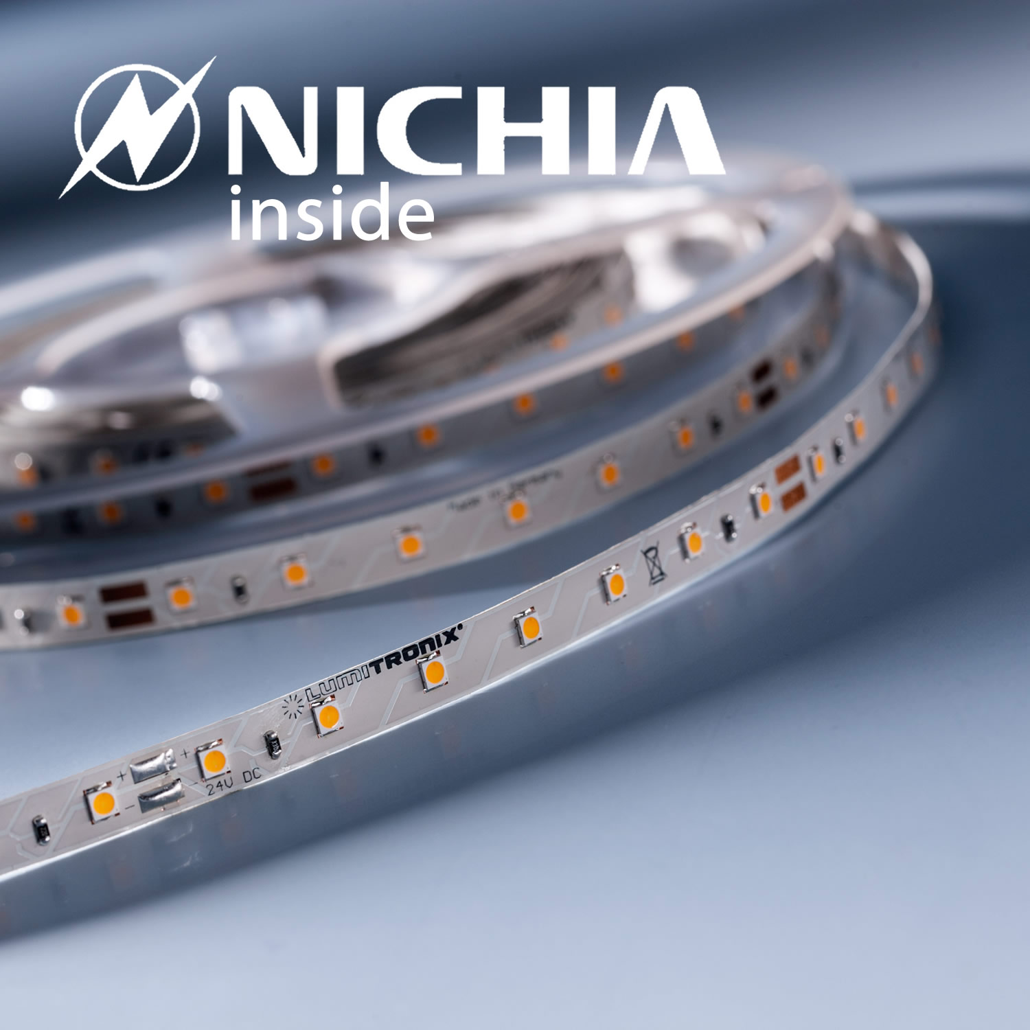LumiFlex2080 Nichia LED Strip warm white 2700K 6100lm 24V 21 LEDs/ft price for 19.68in/50cm (372lm & 3W/ft)