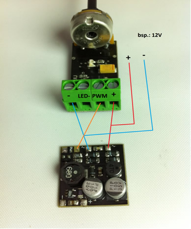 Dimmer for LEDs and LED modules (PWM) with rotary control