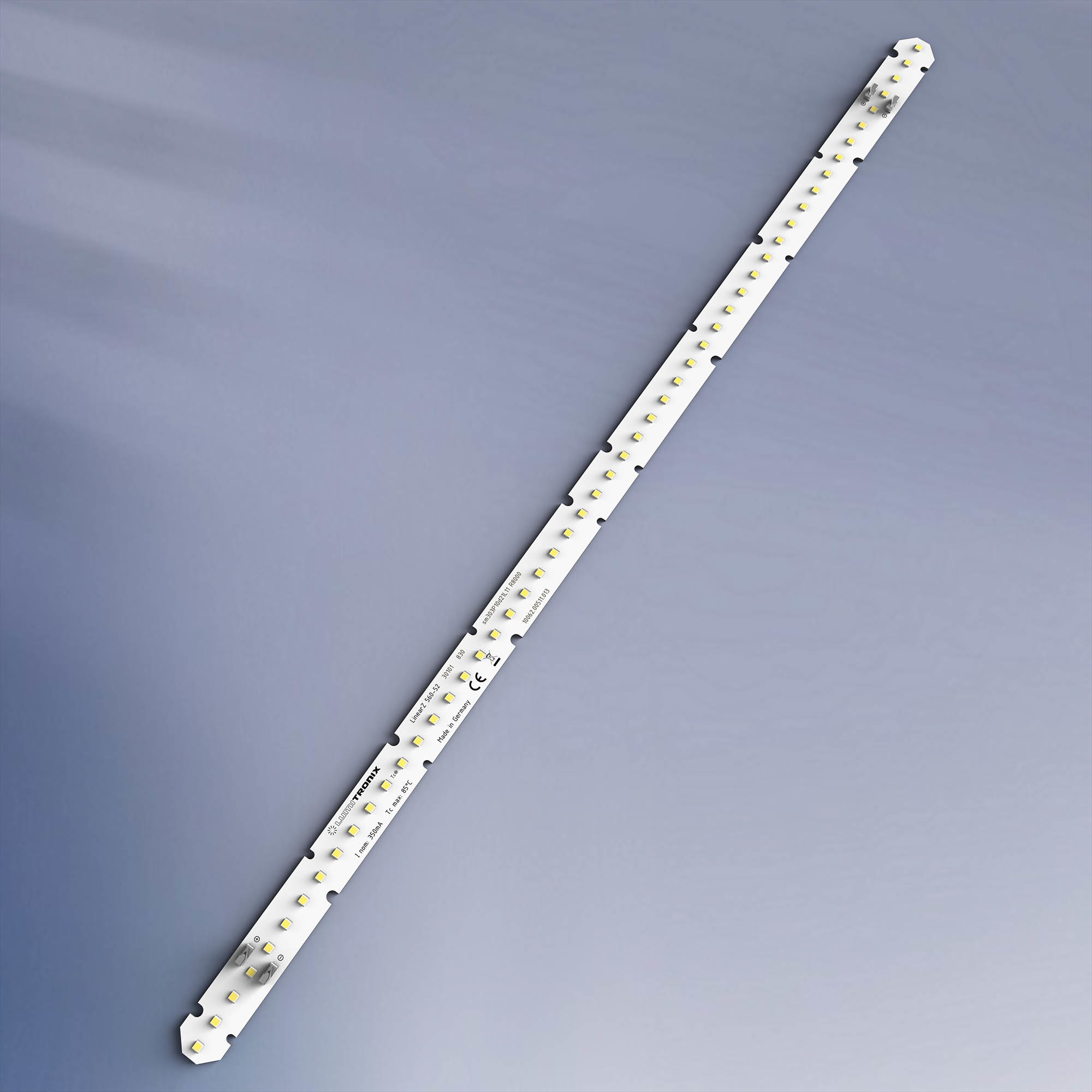 LumiBar-52-3098+ Toshiba-SSC LED Strip Sunlike CRI98 warm white 2700K 1325lm 350mA 39.6V 52 LEDs 22.05in/56cm module (721lm/ft 7.6W/ft)