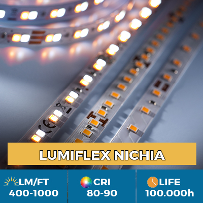 Professional Nichia LED Strips, up to 1000 lm / ft, 5 year warranty