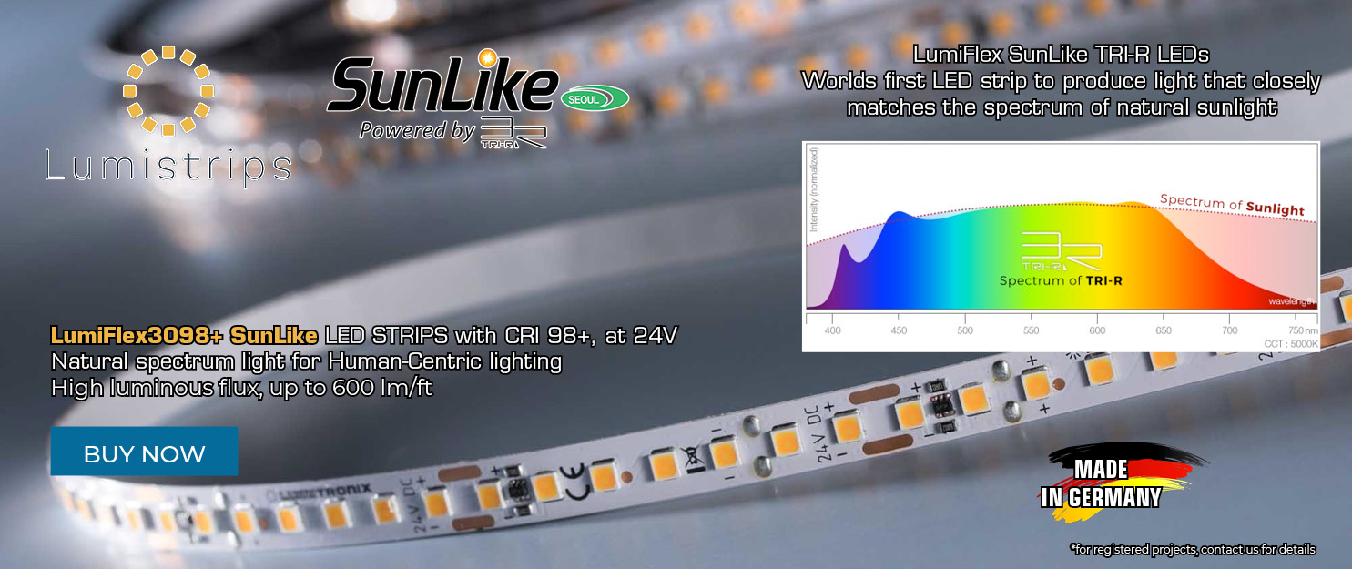 LumiFlex SunLike LED Flexible STRIPS with CRI 98+