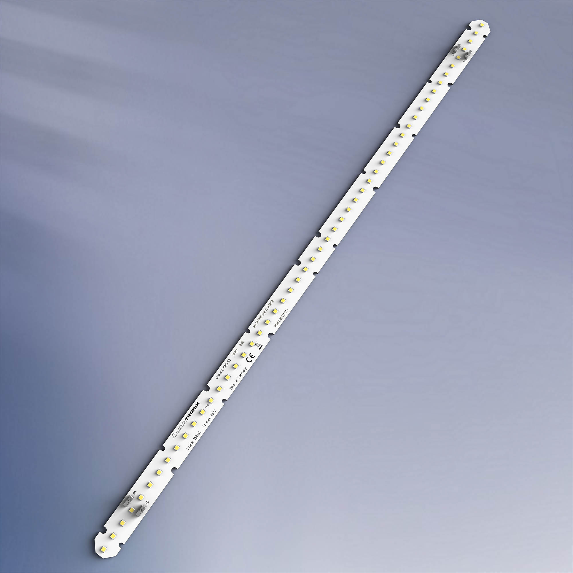 LumiBar-52-3098+ Nichia LED Strip Optisolis CRI99 D65 cold white 6500K 28PPF 1480lm 350mA 37.5V 52 LEDs 22.05in/56cm module (806lm & 7.2W/ft)