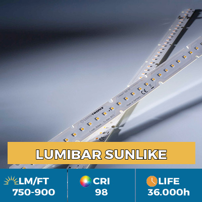 Professional LinearZ Modules with Toshiba-SSC SunLike TRI-R LED CRI97 +, Plug & Play Zhaga, flux up to 900 lm / ft